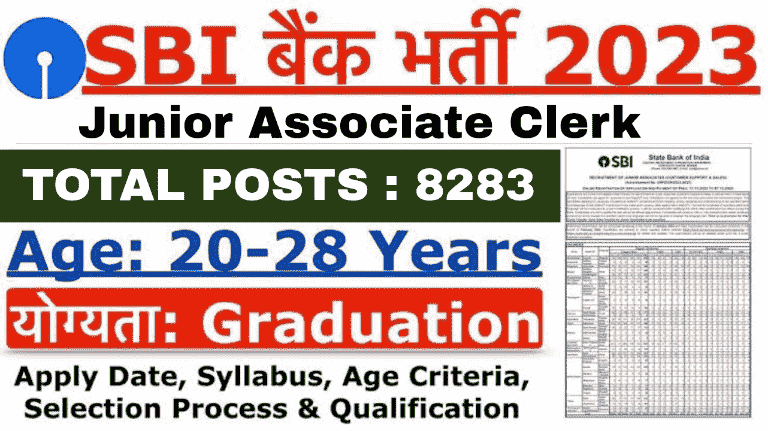 State Bank Of India (SBI) Clerk (Junior Associate) Recruitment 2023
